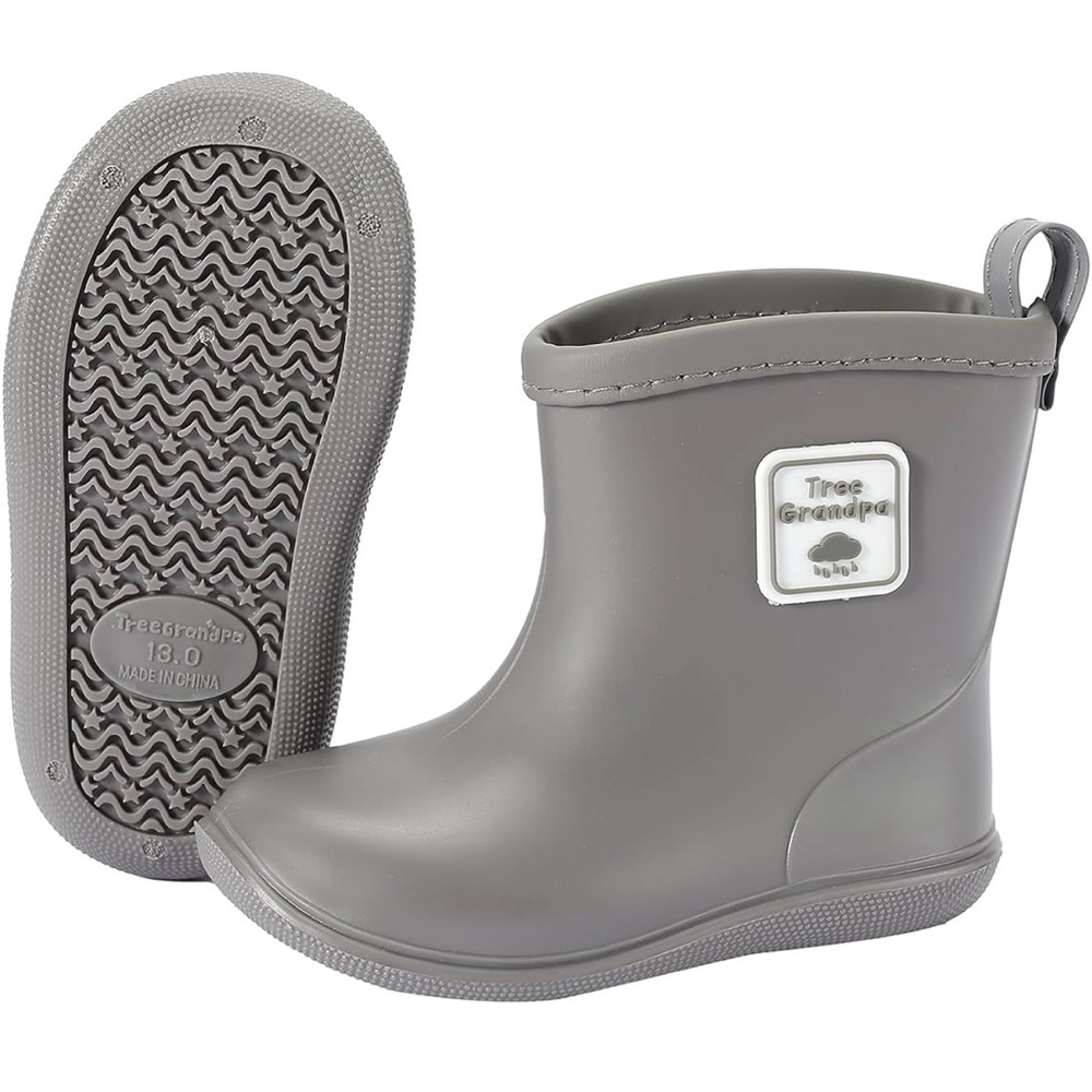 Tree Grandpa Toddler Rain Boots - Grey